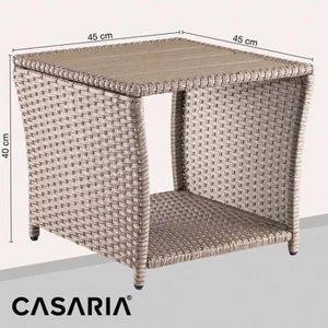 Produktbild für Beistelltisch CASARIA 109510, creme, aus Kunststoff / Metall