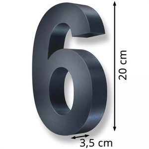 Produktbild für Hausnummer Metzler 3D, anthrazit aus Edelstahl