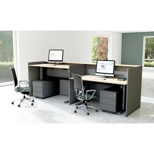 Produktbild für Empfangstheke Kerkmann Marino, gerade, eiche / anthrazit