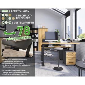Produktbild für Schreibtisch Germania Profi 3.0, 8022-583, lichtgrau / silber