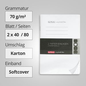 Produktbild für Notizbuch Herlitz Refill my.book flex, 50033812, Softcover
