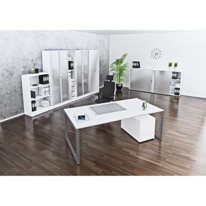 Produktbild für Schreibtisch Hammerbacher R-Serie, weiß / graphit