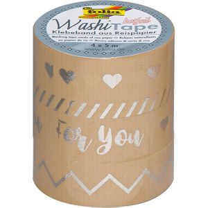 Washi-Tape Folia 26429 Hotfoil, mit Glanzeffekt, braun