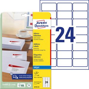 Adressetiketten Zweckform J8159-25, weiß
