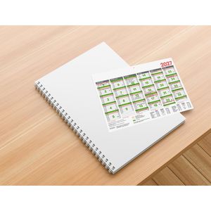 Produktbild für Tafelkalender Brunnen 1070150007, grün, mit Ferienübersicht