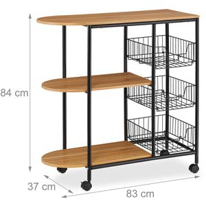 Produktbild für Küchenwagen Relaxdays 10031524 hellbraun / schwarz