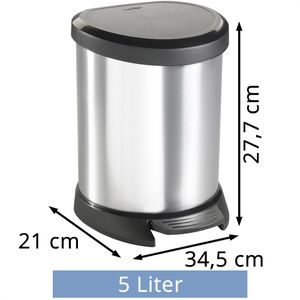 Produktbild für Mülleimer Curver Deco Bin Metallics, silber