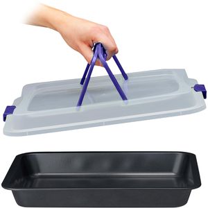 Backblech Relaxdays 10047952-45 3in1 blau/schwarz Carbon-Stahl