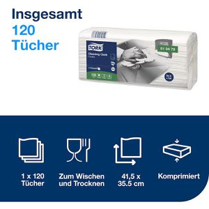 Produktbild für Einwegtücher Tork exelCLEAN, 510479, W4, weiß