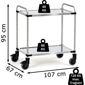 Produktbild für Servierwagen Fetra 5017, silber, aus Edelstahl