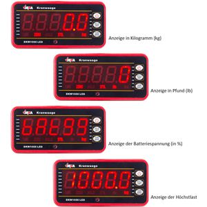 Produktbild für Kranwaage DEMA DKW1000, mit Tara-Funktion, Teilung 500 g