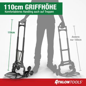 Produktbild für Sackkarre ATHLON-TOOLS Black, Paketkarre, klappbar