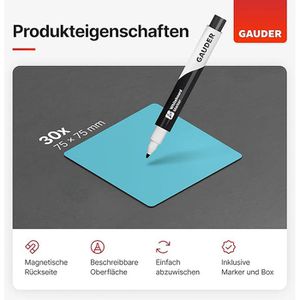 Produktbild für Magnetschilder Gauder ME-75x75, blau