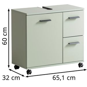 Produktbild für Waschbeckenunterschrank Schildmeyer Palermo 157636, mit Rollen