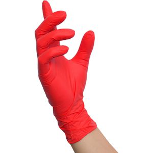 Produktbild für Einmalhandschuhe NITRAS-MEDICAL Red Wave, rot, 100 Stück