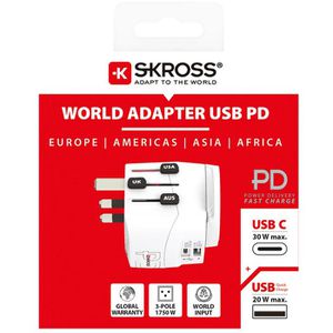 Produktbild für Reiseadapter SKROSS 1.302473 Pro Light USB AC30PD