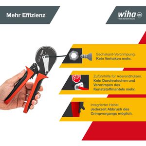 Produktbild für Crimpzange Wiha 41246, mit Seiteneinführung