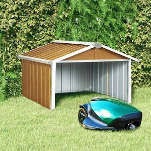 Produktbild für Mähroboter-Garage vidaXL 150910, braun, aus Metall