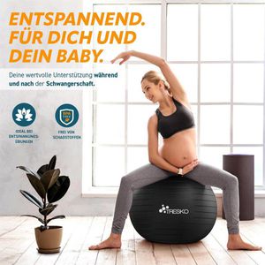 Produktbild für Gymnastikball Tresko Anti-Burst, mit Luftpumpe