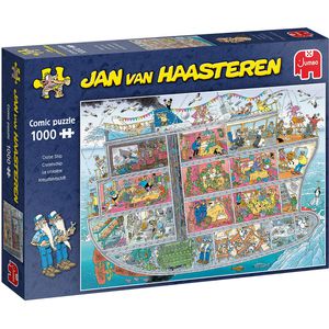 Jumbo Puzzle Jan van Haasteren - Kreuzfahrtschiff, 1000 Teile, ab 12 Jahre