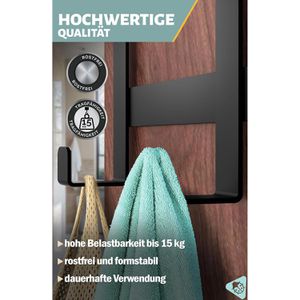 Produktbild für Türhaken 4smile für Außenseite, mit 5 Haken, schwarz