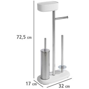 Produktbild für WC-Garnitur Wenko Rivazza, mit Ersatzrollenhalter
