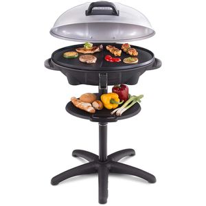 Cloer Elektrogrill 6789, Barbecue-Grill, 2400 Watt, Standgrill, Grillplatte gerillt und glatt