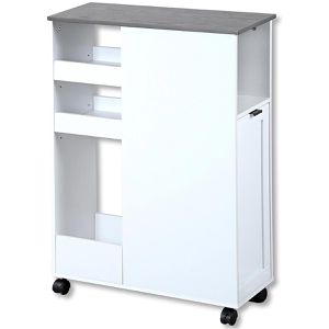 Nischenregal Kesper 24850, weiß, mit Rollen