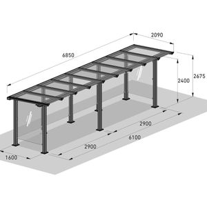 Produktbild für Personenunterstand WSM Passau P14, anthrazit, aus Metall