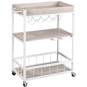 Servierwagen Wenko Rustico, 54132800, grau, aus Metall / Holz