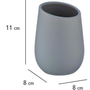Produktbild für Zahnputzbecher Wenko Badi, grau, aus Keramik