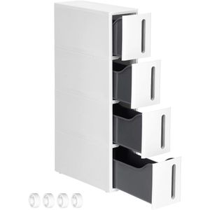 Produktbild für Nischenregal Songmics KFR008G01, weiß, mit Rollen