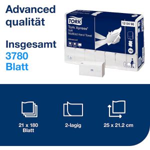 Produktbild für Papierhandtücher Tork Xpress Advanced, 120498, H2, 2-lagig