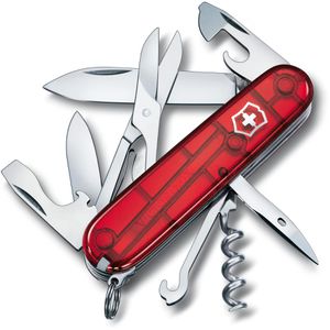 Taschenmesser Victorinox Climber, 1.3703.T, rot transparent