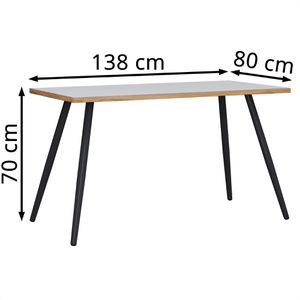 Produktbild für Schreibtisch VCM Salia, 920930, weiß / schwarz
