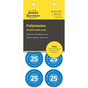 Produktbild für Prüfplaketten Zweckform 6944, mit Jahreszahl 2025