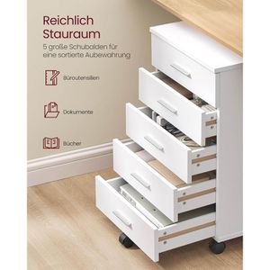 Produktbild für Rollcontainer Songmics OFC081W01, aus Holz, weiß