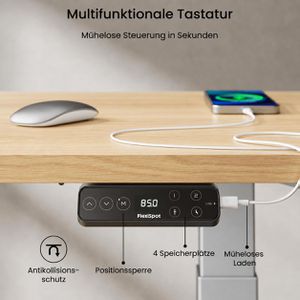 Produktbild für Schreibtisch FlexiSpot E7S-Pro 2026, ahorn / grau