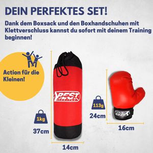 Produktbild für Boxsack Best-Sporting Junior, gefüllt mit Textilresten, 1 kg