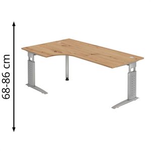 Produktbild für Schreibtisch Hammerbacher U-Serie, asteiche / silber