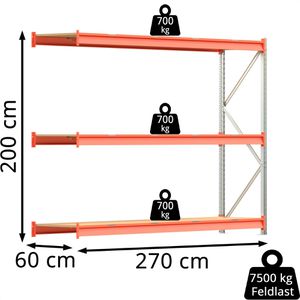 Produktbild für Anbauregal Regalwerk EMMA, 3 Holzböden