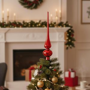 Produktbild für Christbaumspitze Inge-Glas Merry Red, matt oder glänzend, rot