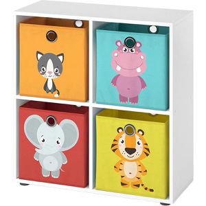 Produktbild für Bücherregal Vicco Tetra, weiß, mit 4 Faltboxen