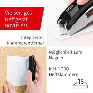 Produktbild für Heftgerät Novus Twinset E15/E210, 020-1829, inkl. Locher