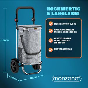Produktbild für Einkaufstrolley Monzana 108230, grau, klappbar