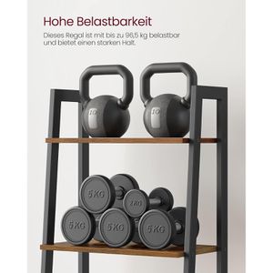 Produktbild für Bücherregal Vasagle LLS44X, schwarz / vintage braun