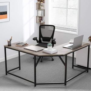 Produktbild für Schreibtisch Vasagle LWD073B02, graubraun / schwarz