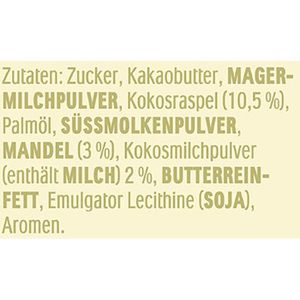 Produktbild für Tafelschokolade Raffaello Weiß