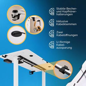 Produktbild für Schreibtisch CASARIA 109361, weiß / weiß