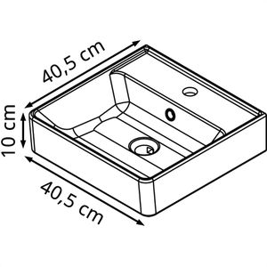 Produktbild für Waschbecken Fackelmann Vaida, aus Keramik, weiß